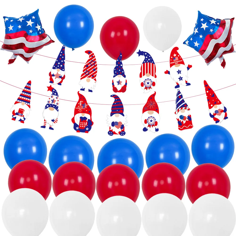21pc Blue White Red balloon set USA National day DIY decoration for Home School Shop Garden Shopping mall event party supplies