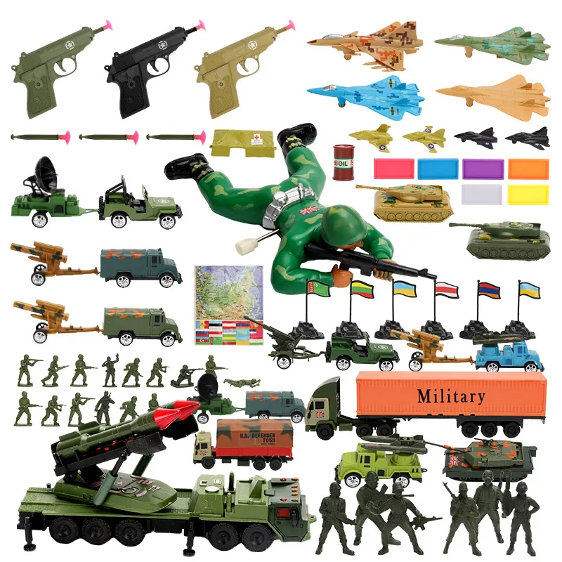 

ViiKONDO армейский мужской игрушечный военный игровой набор женская версия заводная фигурка игрушечный пистолет боевой автомобиль модель Warame детский подарок