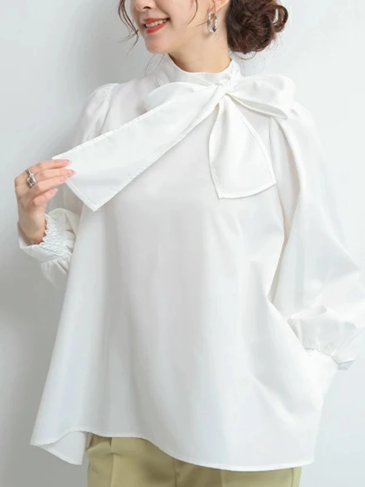 Женская шифоновая блузка в полоску однотонная Свободная рубашка японском стиле