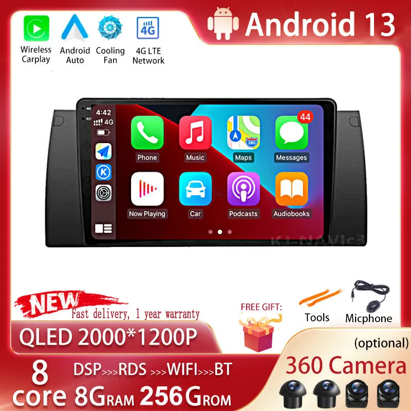 

Android 13 для BMW 5 E53 X5 1995 - 2001 2002 2003 2004 2005 Автомагнитола мультимедийный видеоплеер навигация GPS Стерео DVD