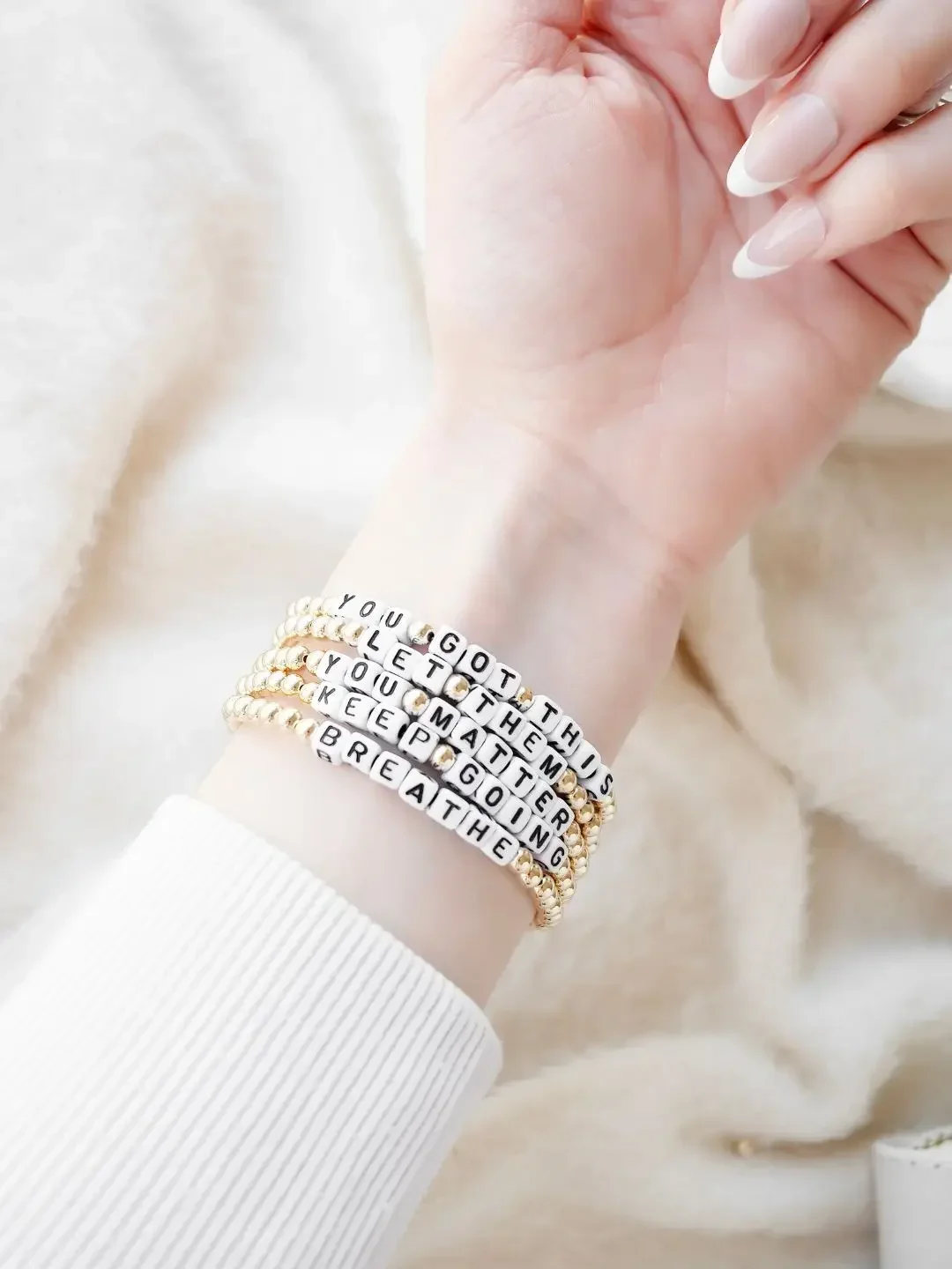 CCGOOD Beaded Bracelets Gold Plated 18 K Personalized Gift for Friends Customize Letter Name Bracelet Her Pulseras Jewelry