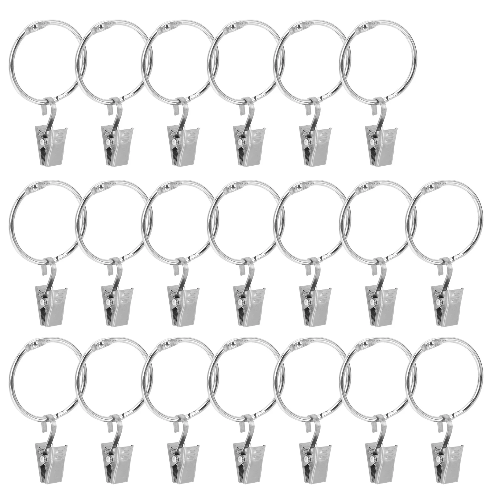 

20pcs Curtain Rings with Clips Shower Curtain Hanging Rings Window Curtain Rings