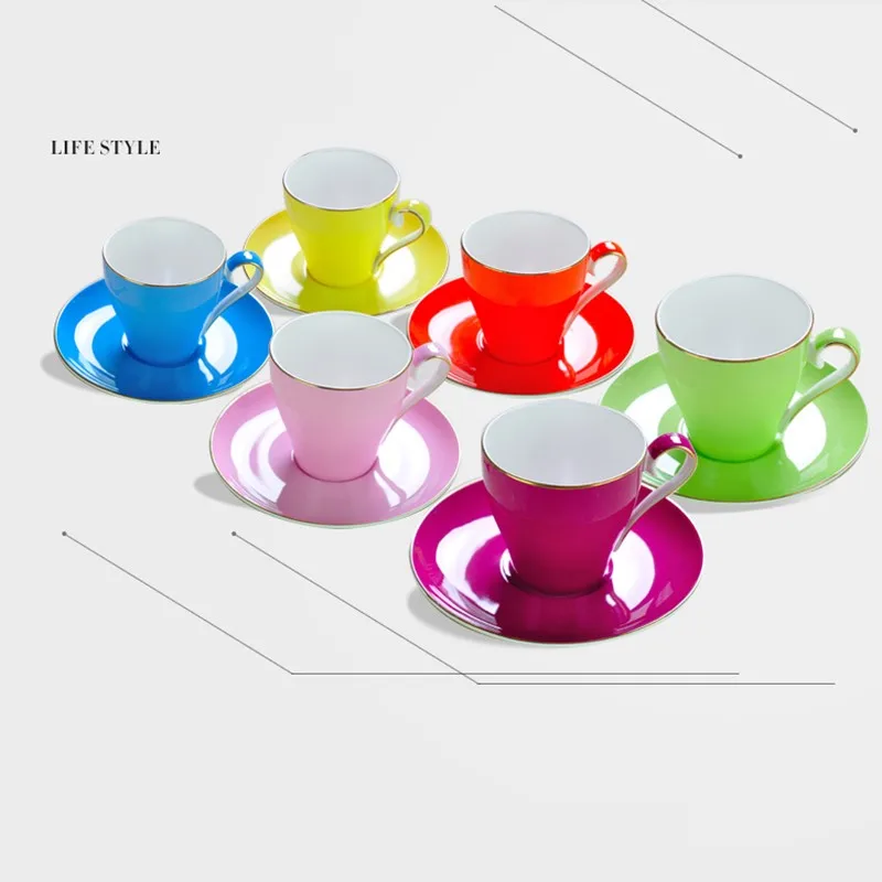 220 мл набор красочных кофейных чашек и блюдец из костяного фарфора термос Nespresso