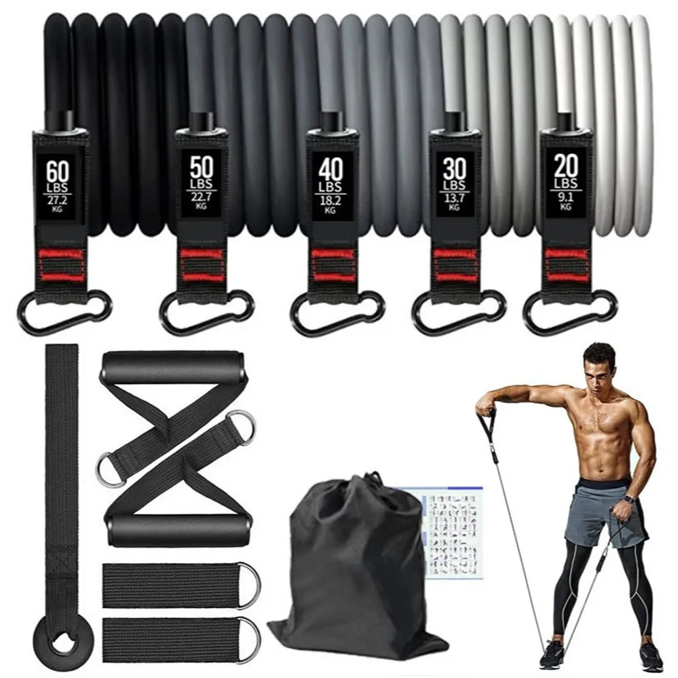 

11 Pcs/Set Fitness TPE Resistance Bands Set Fitness Rubber Bands Training Exercise Yoga Pull Rope Gym Equipment Elastic Bands