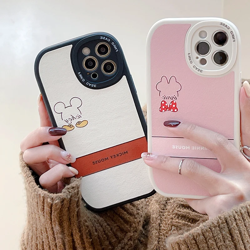 

Disney Mickey Minne Cute Cartoon Phone Case For iPhone 13 12 11 Pro Max X XR XS Max 7 8 Plus SE Shockproof Soft Cover