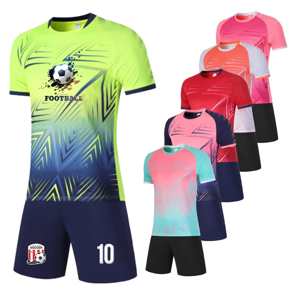 Sublimation Blank Men Children Soccer Jersey Sets Custom Stripe Print Boys Youth Quick Dry Team Club Training Football Uniform