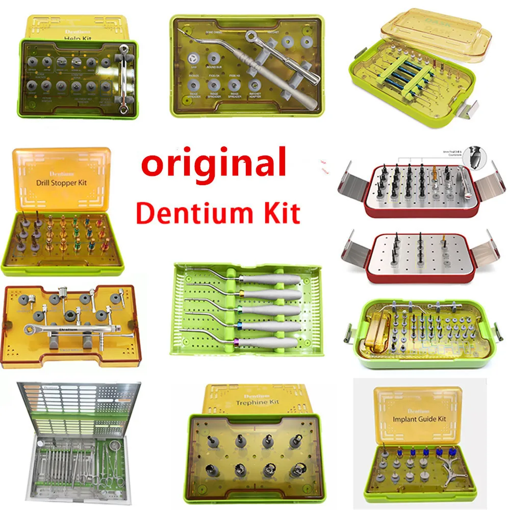 Original 100% Dentium DASK Dental Implant Bone Chisel Digital Guide Surgery Prosthetic Osteotome Tool Kit Dentium Implant kit
