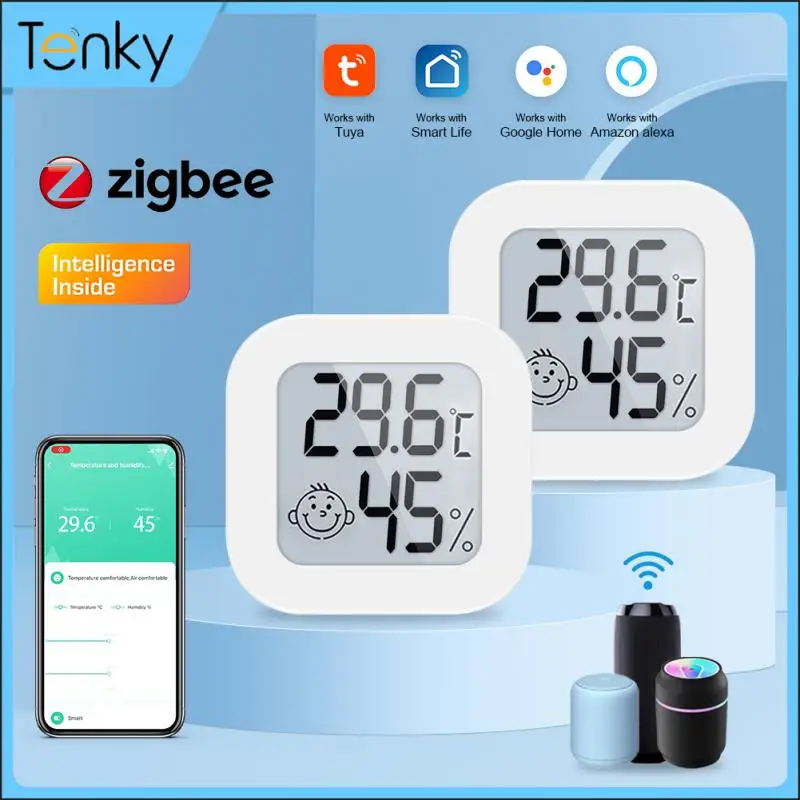 

Tuya Zigbee Temperature Humidity Sensor Smart Home Humidity Detector Alarm Works With Smart Life Voice Control Alexa Google Home