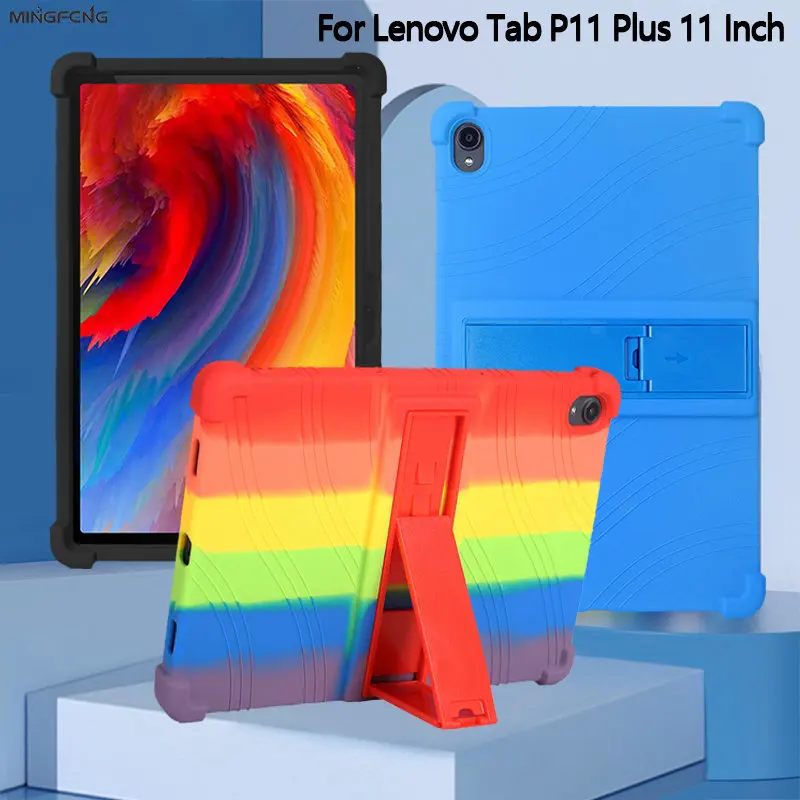 

4 утолщенный Ударопрочный силиконовый чехол с подставкой для Lenovo Tab P11 11 ", модель планшетного ПК: искусственная кожа