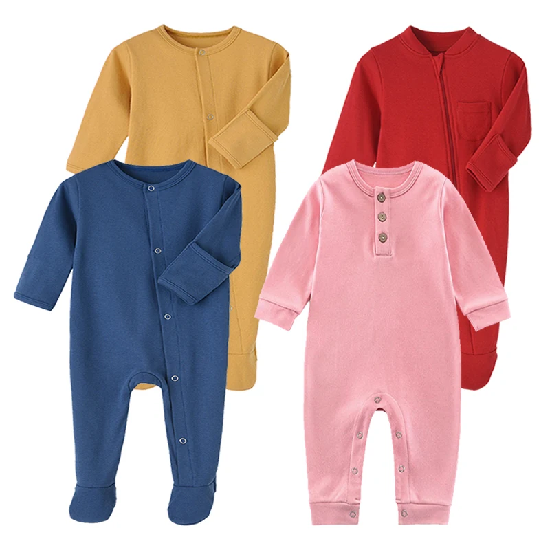 Newborn Baby Romper Girl Sleepsuit Boy Pijama Sleeper 100% Cotton Long Sleeve Ropa De Bebe Jumpsuit Onepieces Footies Jumper