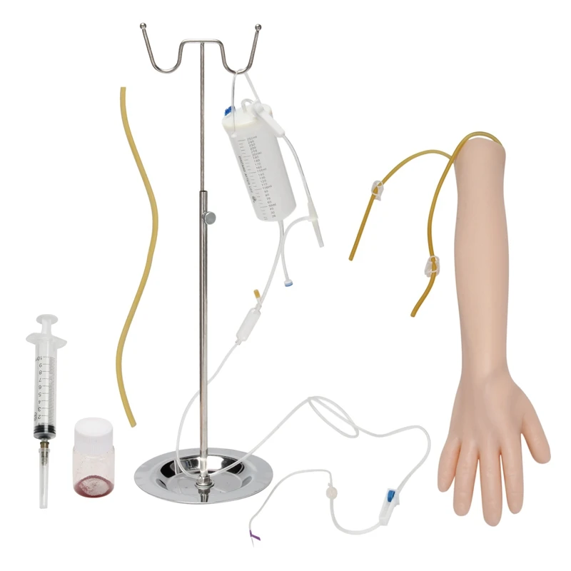 

NEW-Injection Arm Phlebotomy Intravenous Infusion Practice Kit Venipuncture Nurse Training Blood Drawing Arm Model Kit