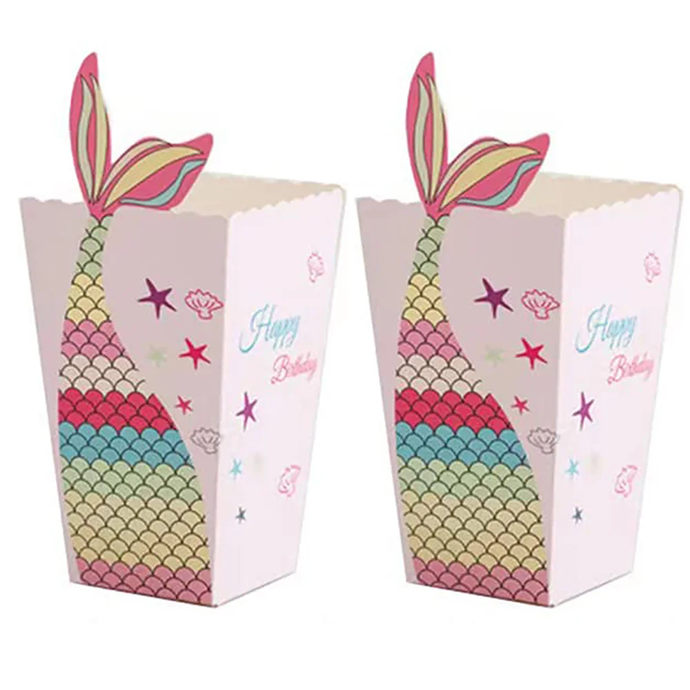 

12pcs Mermaid Popcorn for Girl Sea Birthday Party Supplies Ocean Beach Pool Theme Party Decoration Goodies Bags Treat School