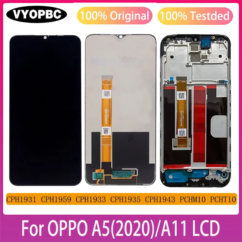 

Original For OPPO A5 2020 LCD Display With Touch Panel Screen Frame Digitizer Parts Spare CPH1931 CPH1959 CPH1933 CPH1935