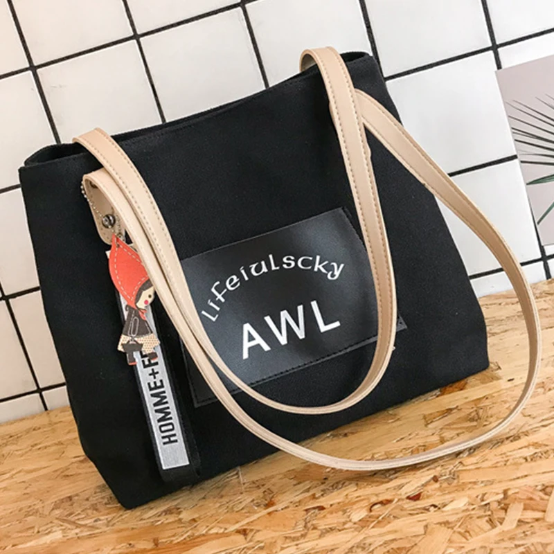 Women Corduroy Shoulder Bag Reusable Shopping Bags Casual Tote 2022 New Soft Female Handbag with Button Environmental Organizer