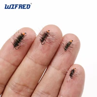 wifreo 6pcs griffiths gnat river dry fly small size trout grayling fly fishing lures peacock herl body grizzle hackle 16 20