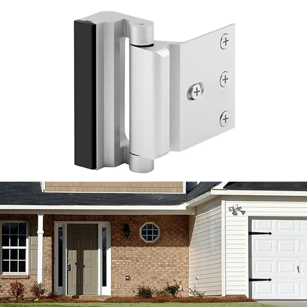

U Door Reinforcement Lock Defender Security Door Stopper Home Child Proof Door Stopper Security Lock Aluminum Alloy Hinge Bolt