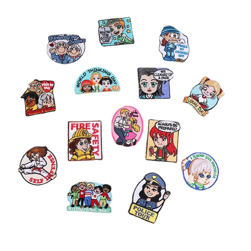 50 шт./лот Роскошные забавные нашивки с аниме вышивкой ролевые для мальчиков и