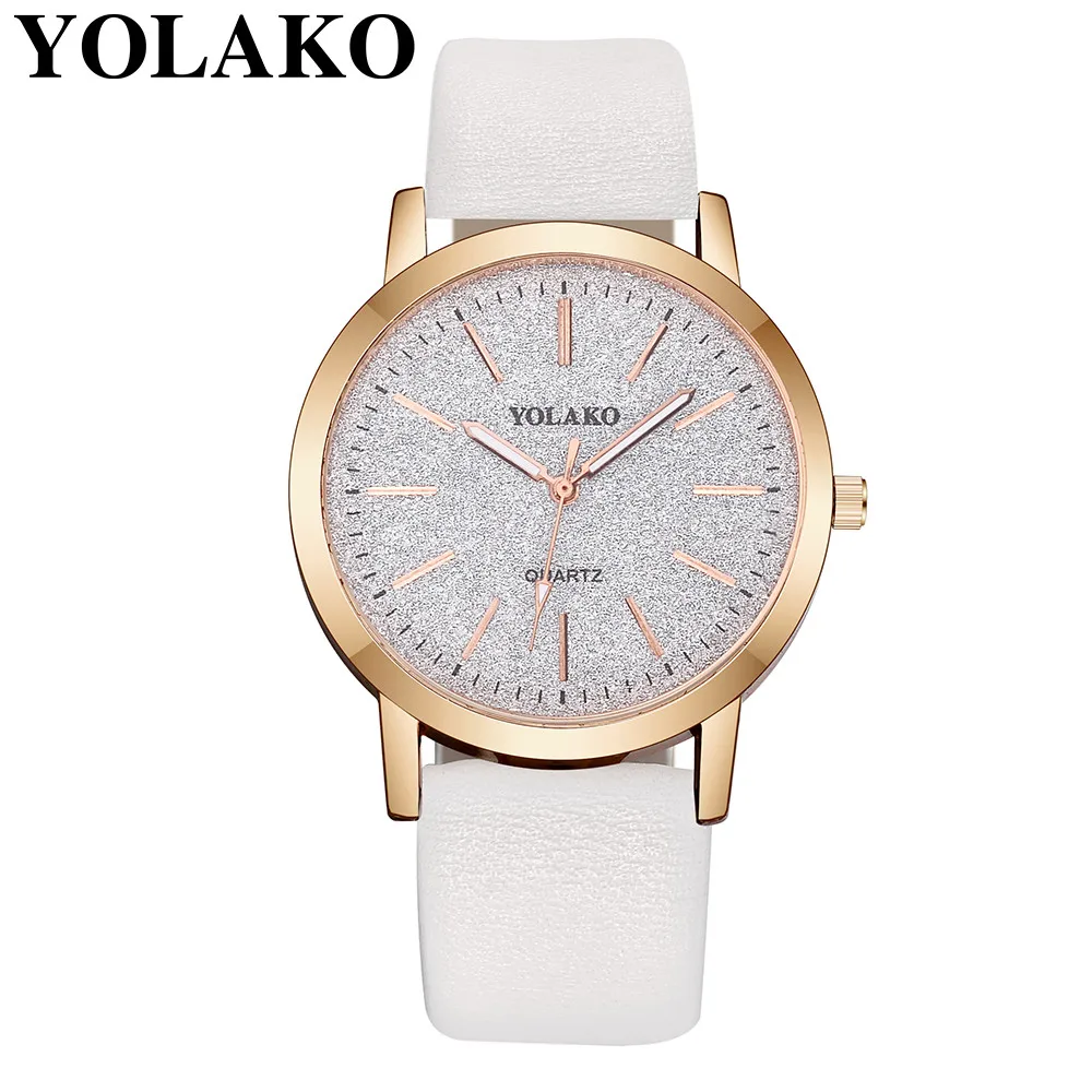 

3719 YOLAKO Watch Women Fashion Casual Relogio Feminino Quartz Leather Band Sky Watches Reloj Mujer Analog Wristwatch Zegarek