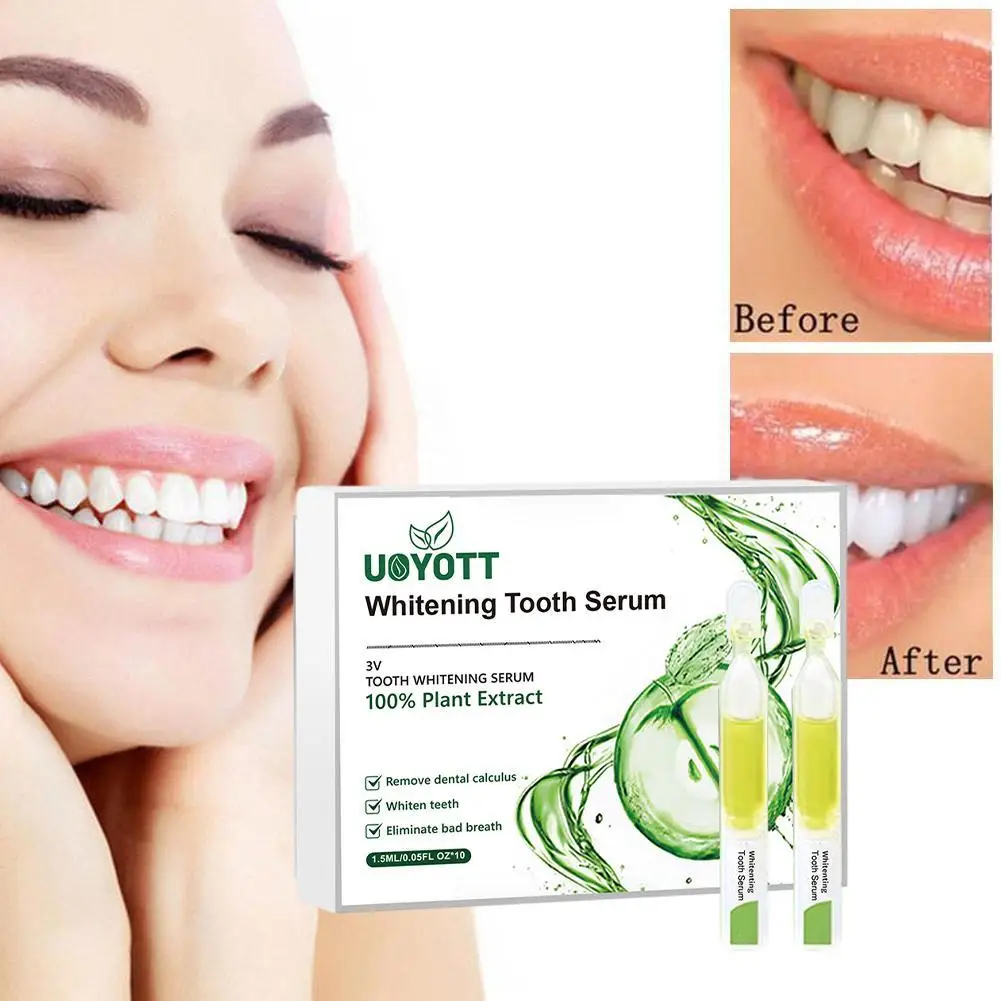 

Natural Mint Flavor Teeth Whitening Essence Oral Care Effective Remove Stains Teeth Cleaning Serum Ampoule Toothpaste 1.5ML 10PC