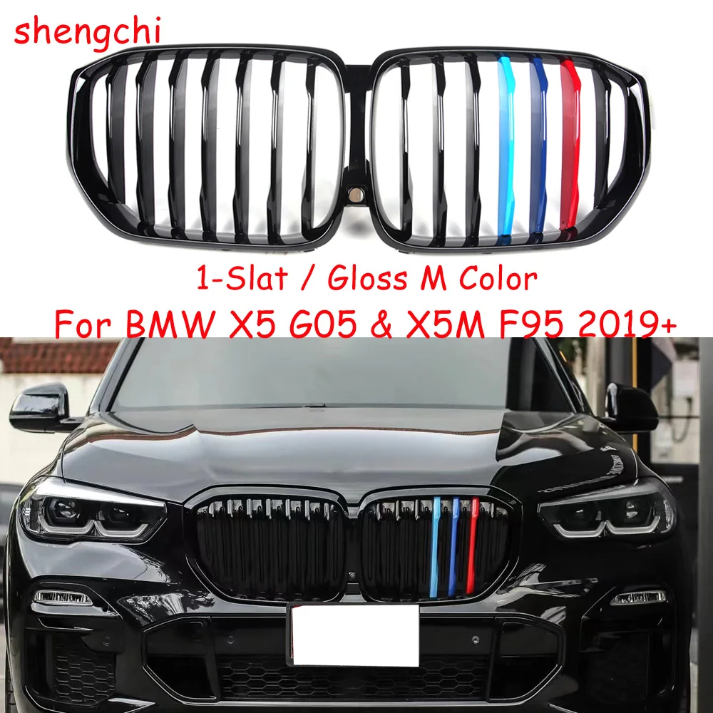 

G05 1-Slat ABS Gloss M Color Grille For BMW X5 G05 X5M F95 2019+ Front Bumper Kidney Replacement Grill Auto Accessories