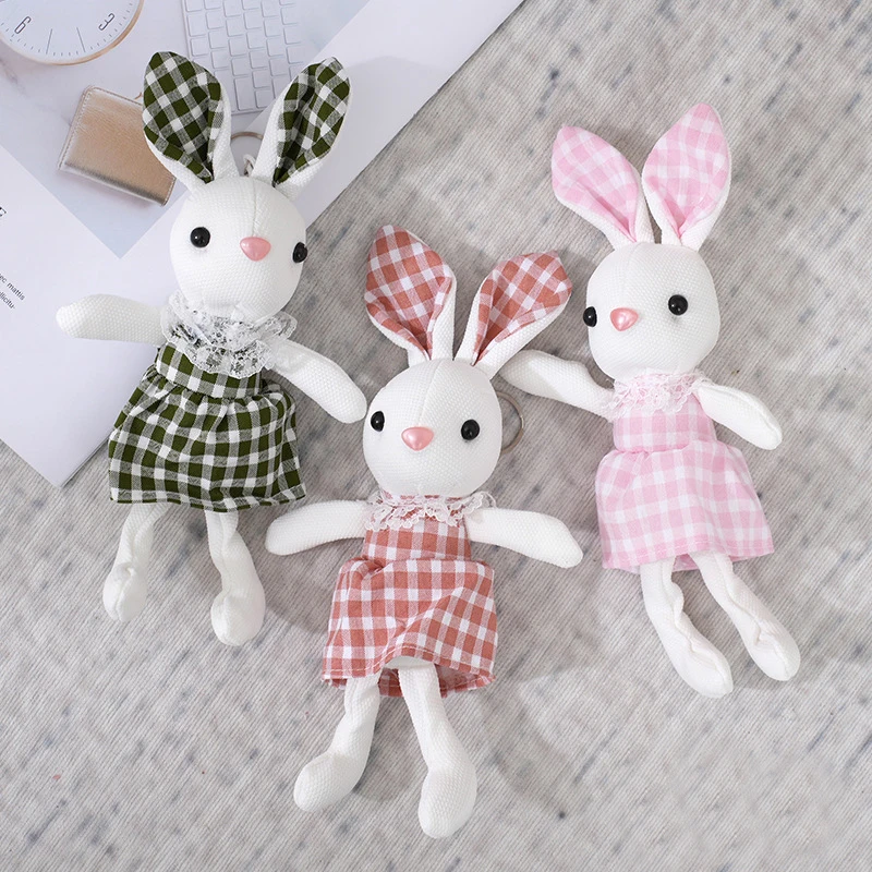 2023 Hot Cute Korean Soft Rabbit Stuffed Plush Animal Bunny Toy Pets For Baby Girl Kid Gift Animal Doll Keychain Bag Pendant