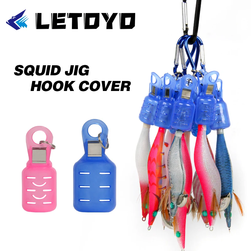 Letoyo 9pcs Squid Jig Hook Cover Fishing Hooks Cover Umbrella Hook Caps Protector Fishing Jigs Lure Safety Caps Fishing Accessor