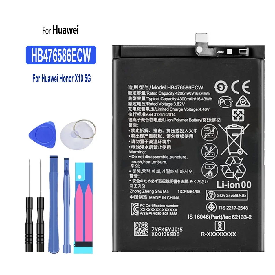 

For HUAWEI HB476586ECW 4300mAh Battery For Huawei Honor X10 5G Play4 Play 4 5G Replacement Batteries