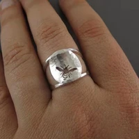 new fashion simple silver plated honeycomb ring with tiny bee special design ring personality honeybee honeycomb ring