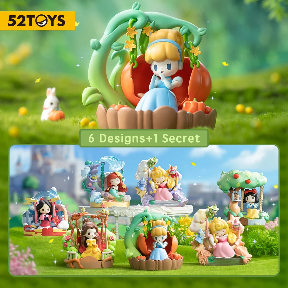 

52TOYS Blind Box Disney Princess D-Baby Series Flower Swing, 1PC Cute Figure Collectible Toy Desktop Decoration, Cinderella