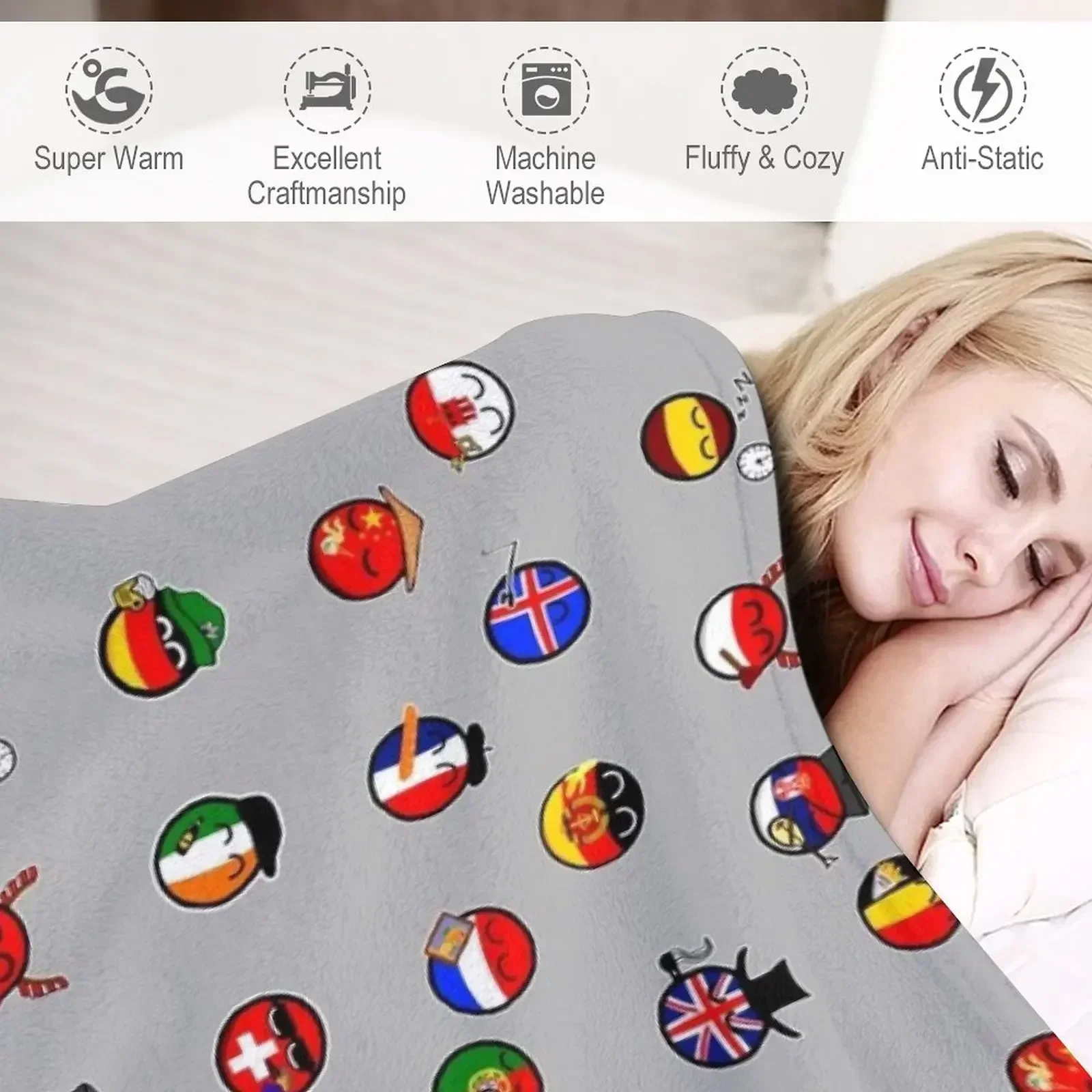 Пушистое одеяло Countryballs