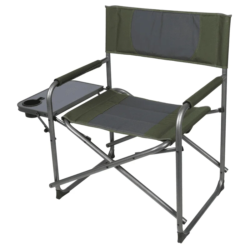 

Oversized Director Chair with Side Table for Outdoor, Green Fabric