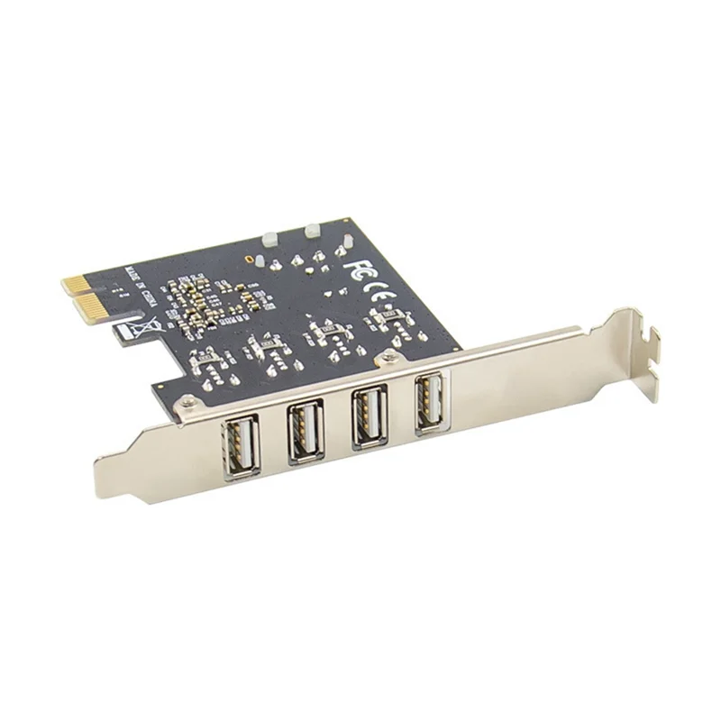 Карта-конвертер PCI-E на 4 порта USB 2.0 Карта адаптера PCIE USB2.0 MCS9990 Набор микросхем