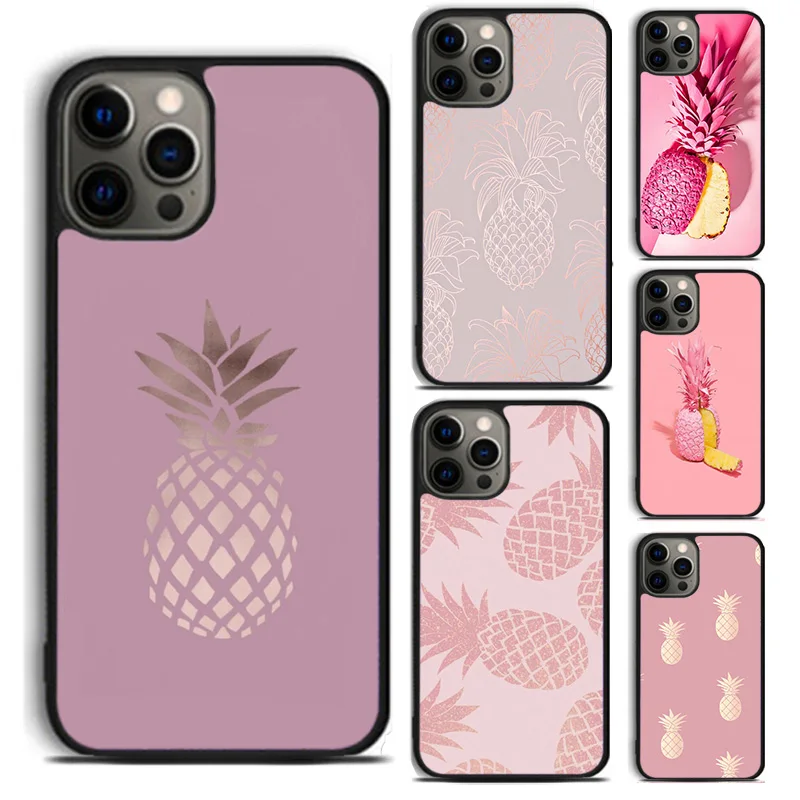 Чехол для телефона с ананасом розовыми фруктами гавайским принтом чехол iPhone 16 15 14
