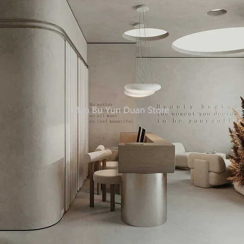 Минималистичная мебель офисные комнаты приемная эстетическая салонная стойка