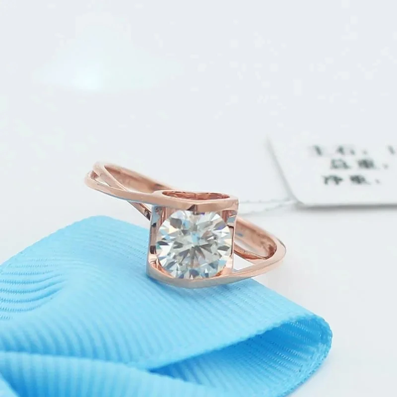 

Кольцо с инкрустацией из розового золота 585 пробы, регулируемое