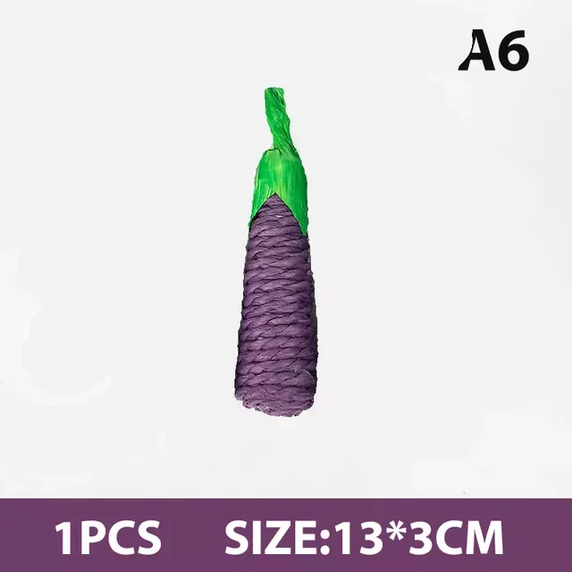 

Rabbit Chew Toy Bite Grind Teeth Toys Corn Carrot Woven Balls for Tooth Cleaning Radish Molar Toys Pet Supplies 1pc