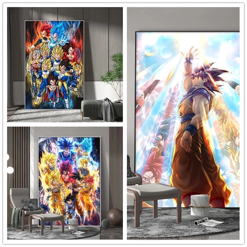 

Dragon Ball Wall Painting Kakarotto Canvas Super Saiyan Modular Pictures Print Posters Home Decoration Artwork For Living Room