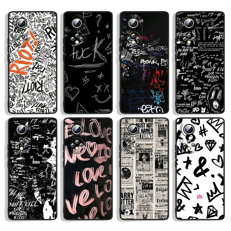 

Warm text and newspaper For Huawei Honor 60 SE 50 30i 20 10i 10X 10 9X 9C 9A 8A 8X Lite Pro Black Silicone Phone Case Capa