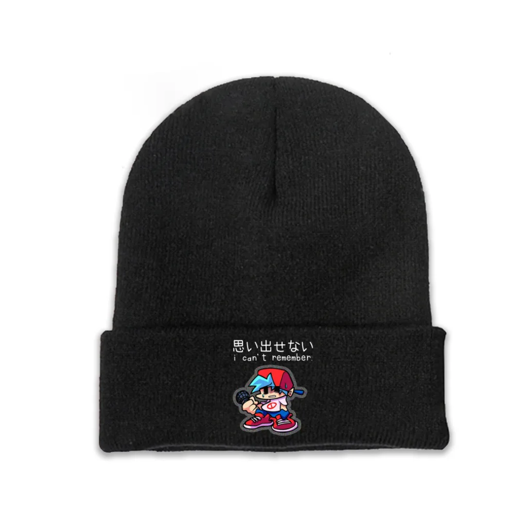 

Friday Night Funkin Daddy Game Skullies Beanies Caps I Can‘t Remember Knitted Winter Warm Bonnet Hats Unisex Ski Cap