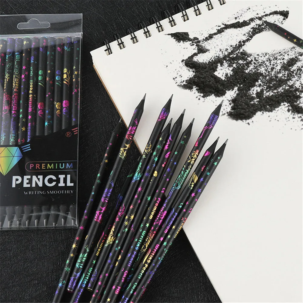 

12pcs/set Colorful Painting Black Lead Pencils HB Painting Drawing Pencil Students Writing Pen School Stationery Pencil