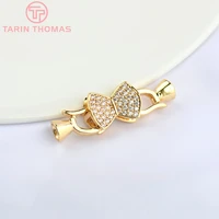 50664pcs 10x33 5mm 24k gold color brass with zircon bracelet necklace connector clasp high quality diy jewelry accessories