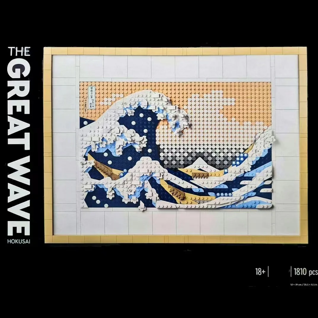 

Ideas Famous Painting 1810pcs The Great Wave of Kanagawa Building Block Model Kit Compatible 31208 Assembly Bricks Kid Toy