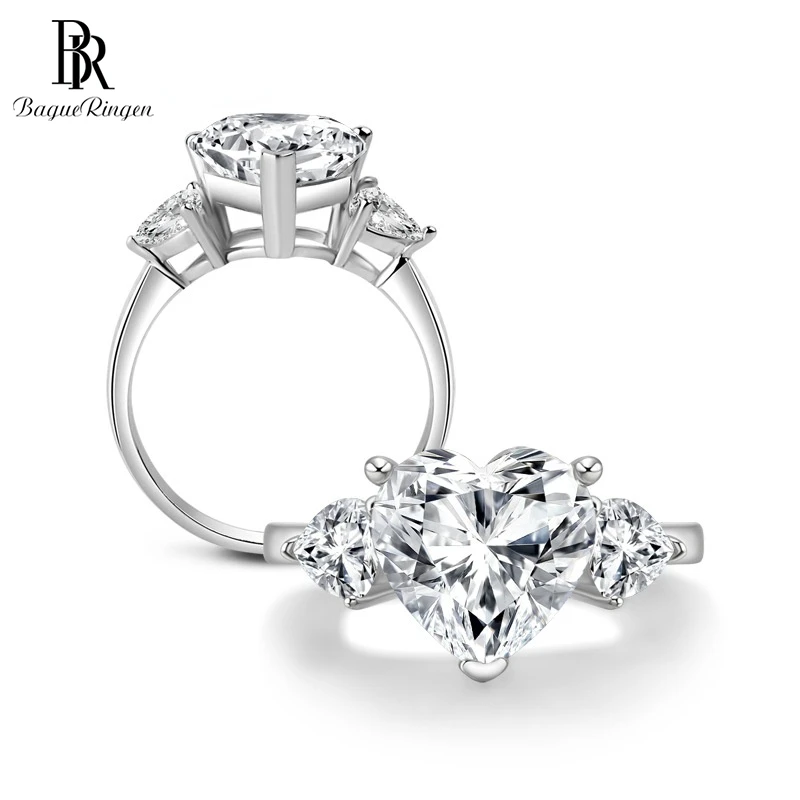 

Bague Ringen 925 Sterling Silver SONA Diamond Rings Luxury White 5 Carat Gemstone Wedding Anniversary Jewelry Female Gifts