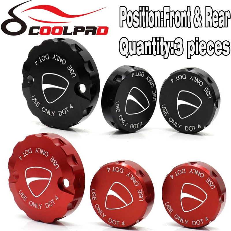 

For Ducati 1199 Panigale 2012 2013 2014 Motorcycle Front Brake Clutch & Rear Brake Fluid Reservoir Cover Cap