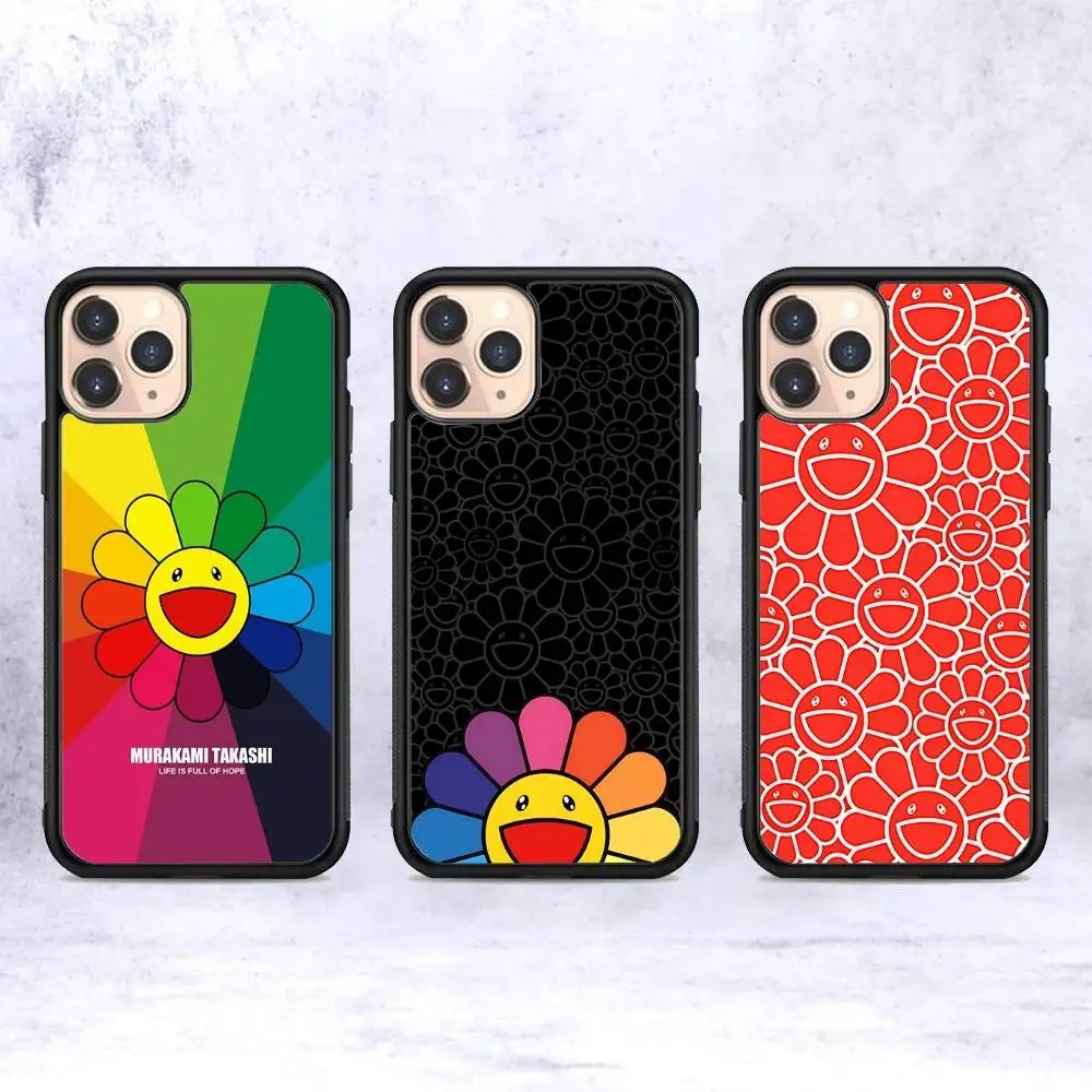 Фото Японский художественный чехол для телефона M-Murakami T-Takash для iPhone 17 16 Pro Max Air 13 12 Mini 14 15 Plus 11, задняя крышка из PC+TPU №1