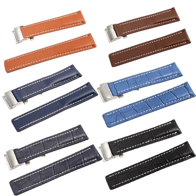 Fits For Breitling Avenger 20mm 22mm 24mm Genuine Leather Watch Band Strap Tools