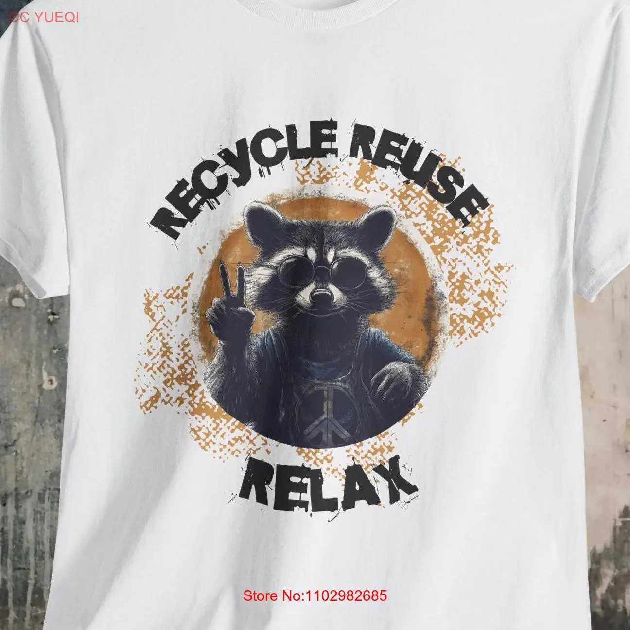 Футболка с изображением енота переработка повторное использование расслабление