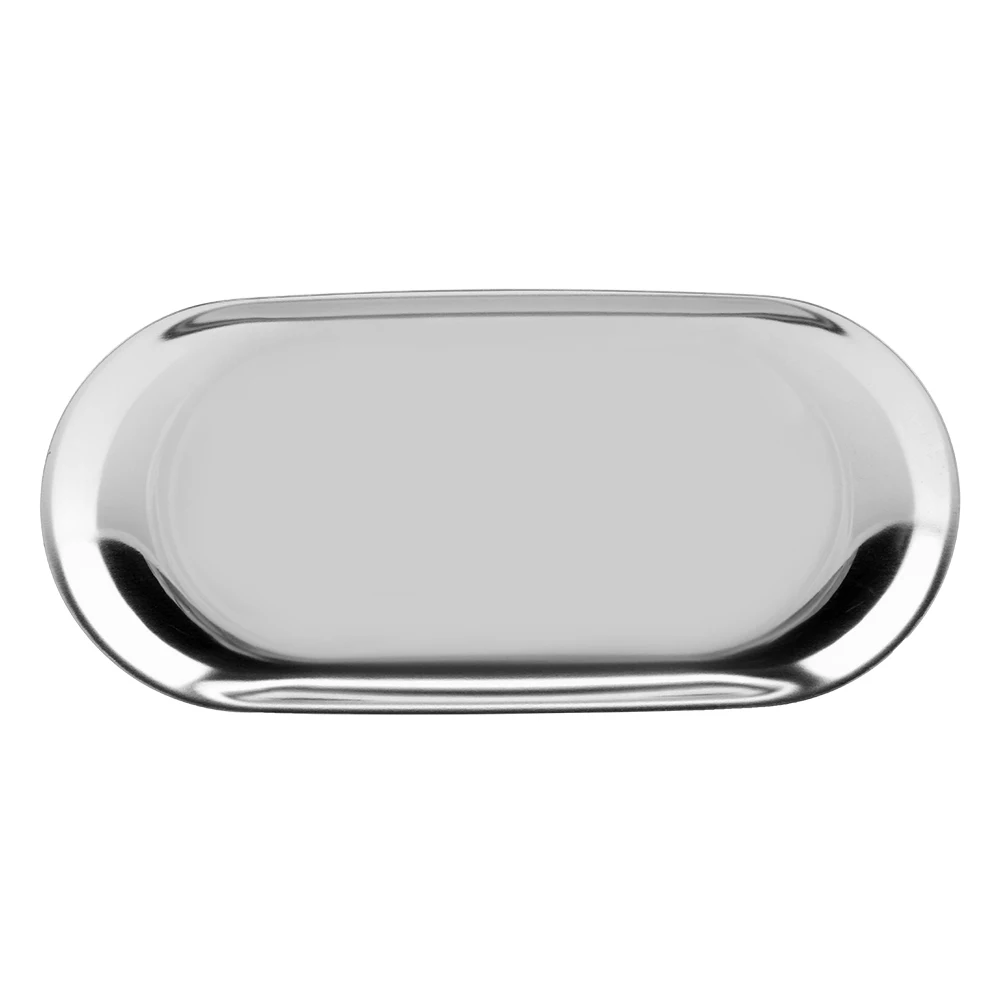 

Nordic Style Stainless Storage Tray Cosmetics Jewelry Cake Plate for Office Desks(Silver S) Storage