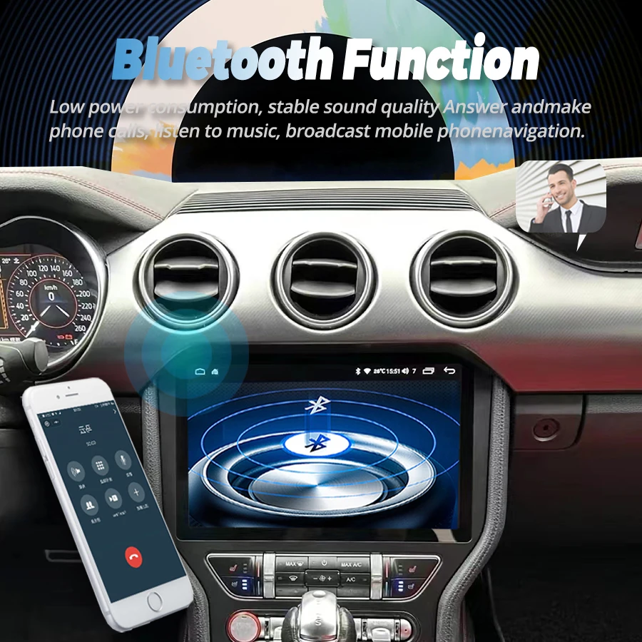 Автомобильный мультимедийный видеоплеер экран 11 5 дюйма Android 13 2K для Ford Mustang VI S550