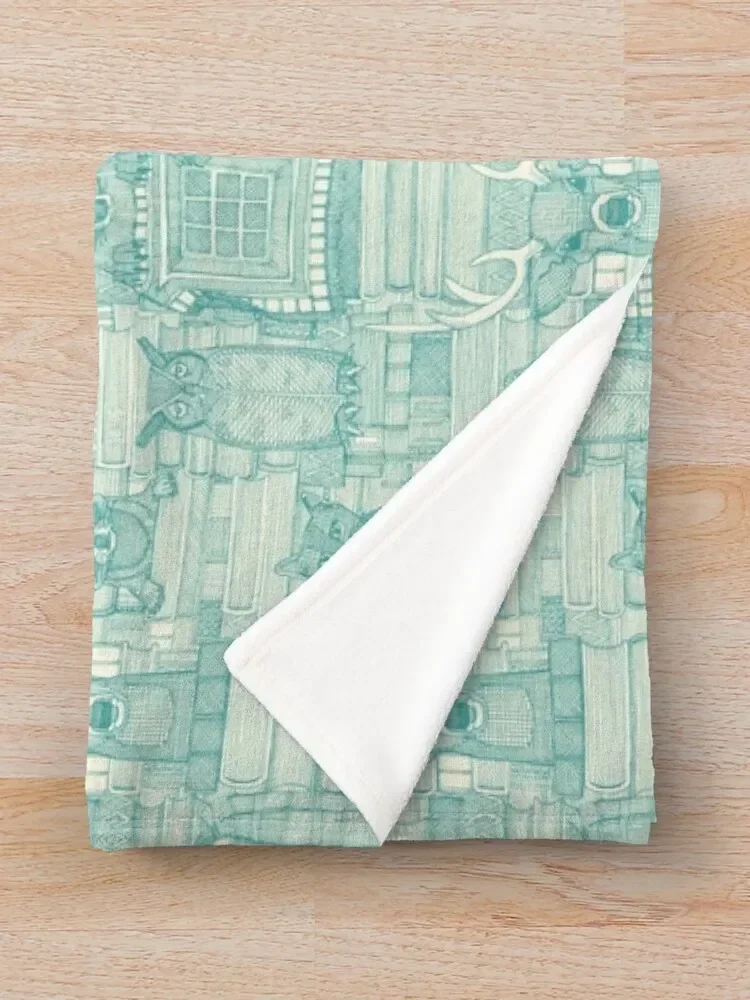 Фланелевое одеяло бирюзовое